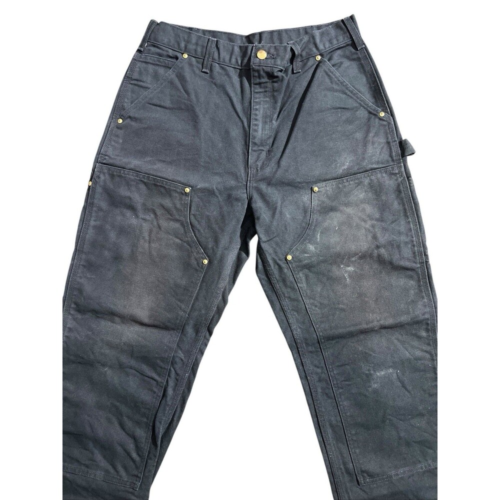 Carhartt B01 BLK Double Knee Double Front Work Wear Pants Loose Fit 33 X 34 - Picture 4 of 8